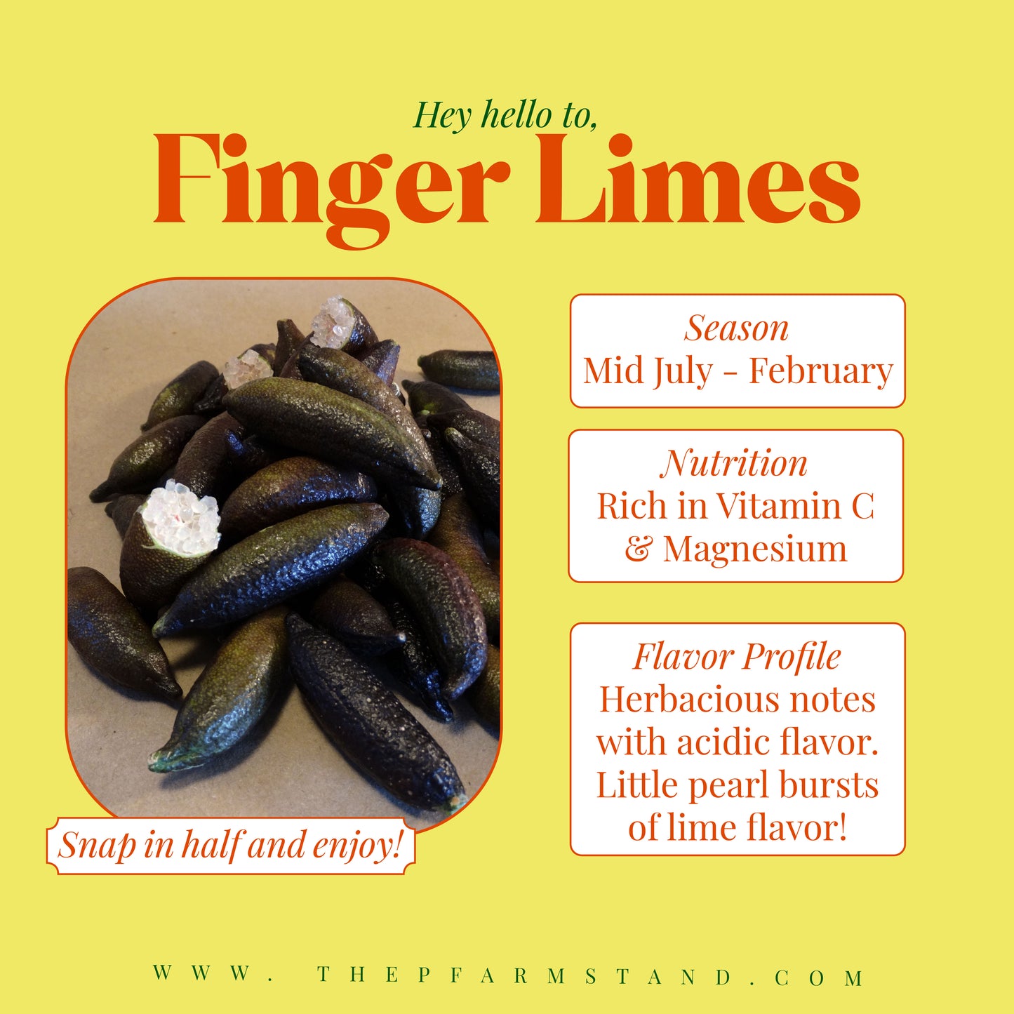 In season now! Finger Limes